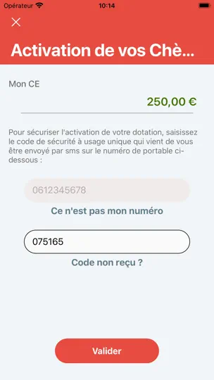 Capture d'écran de Chèque-Vacances sur iPhone 5