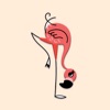 Rose Pink Flamingo Stickers icon