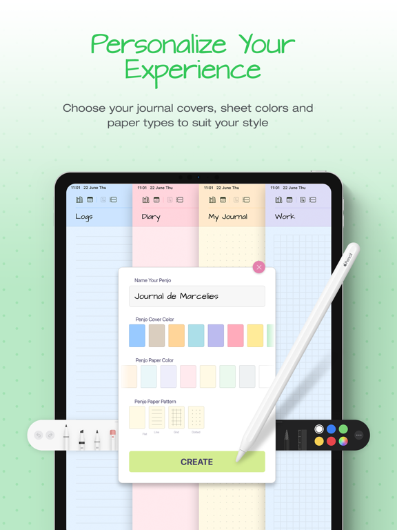Penjo: Pencil Journal, Planner iPad screenshot 10 - Productivity app