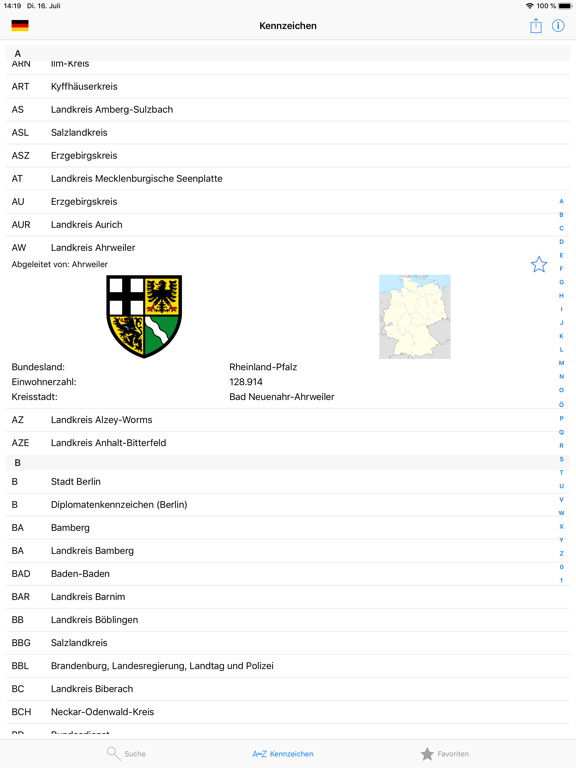 Kennzeichen-Lexikon iPad screenshot 2