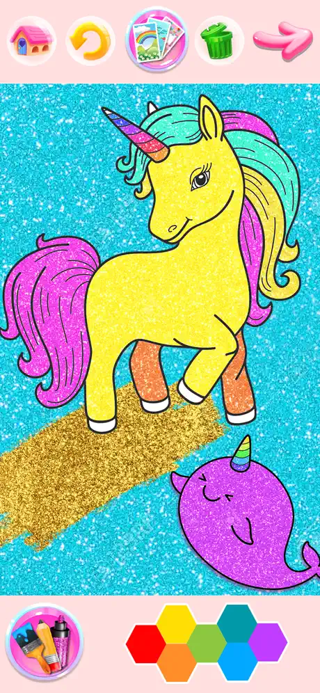 Rainbow Glitter Coloring Book