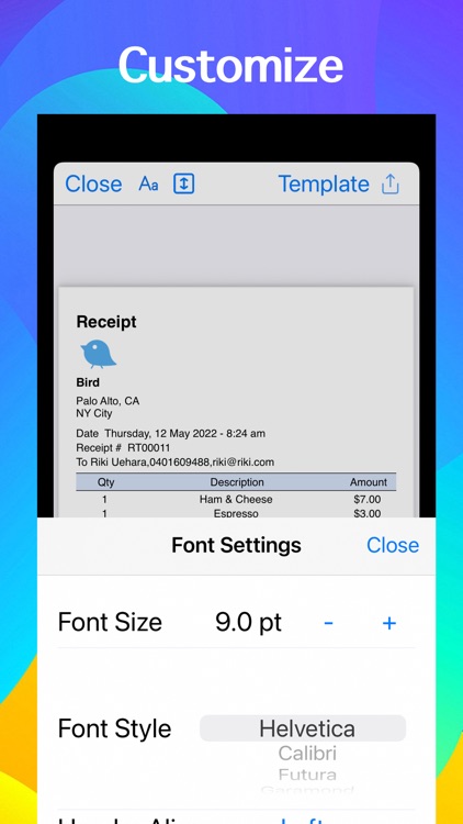e-Receipt Maker app