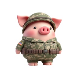 Army Piglet Stickers
