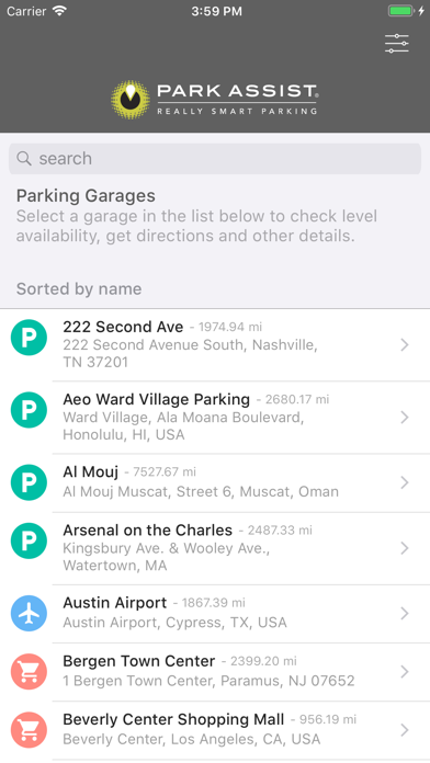 Park Assist app screenshot