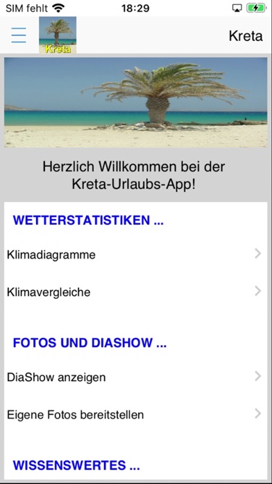 Kreta Urlaubs App Screenshot