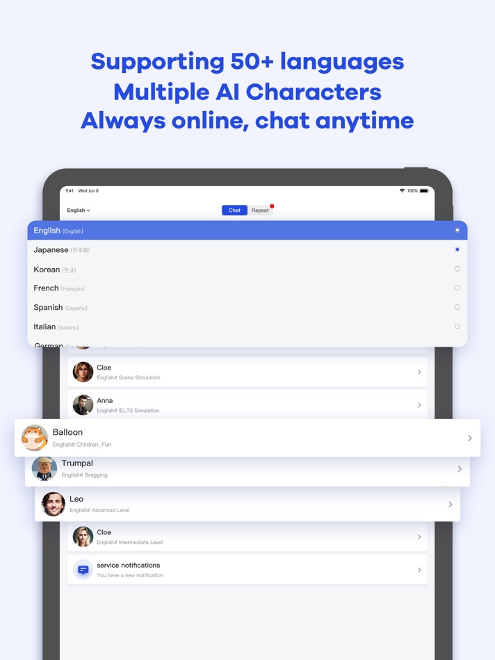 #2. LingChat – AI Speaking Friends (iOS) By: Shutter Technology Co., Ltd.