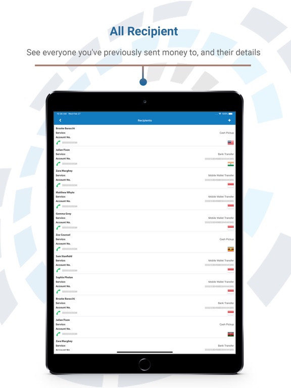 MasterRemit iPad screenshot 5 - Finance app