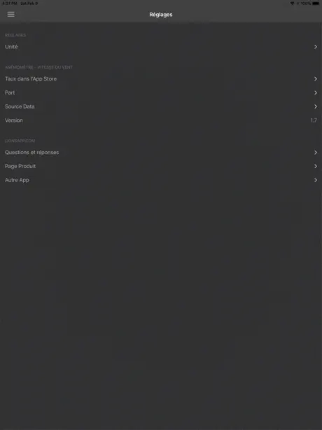 Anémomètre: Vitesse du vent