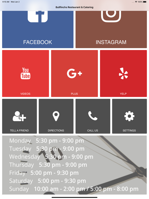 Bullfinchs Restaurant Catering iPad screenshot 4 - Food & Drink app