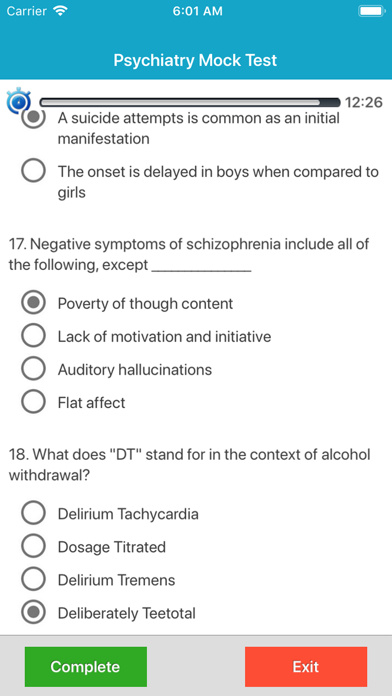 Psychiatry Exam Preparation iPhone screenshot