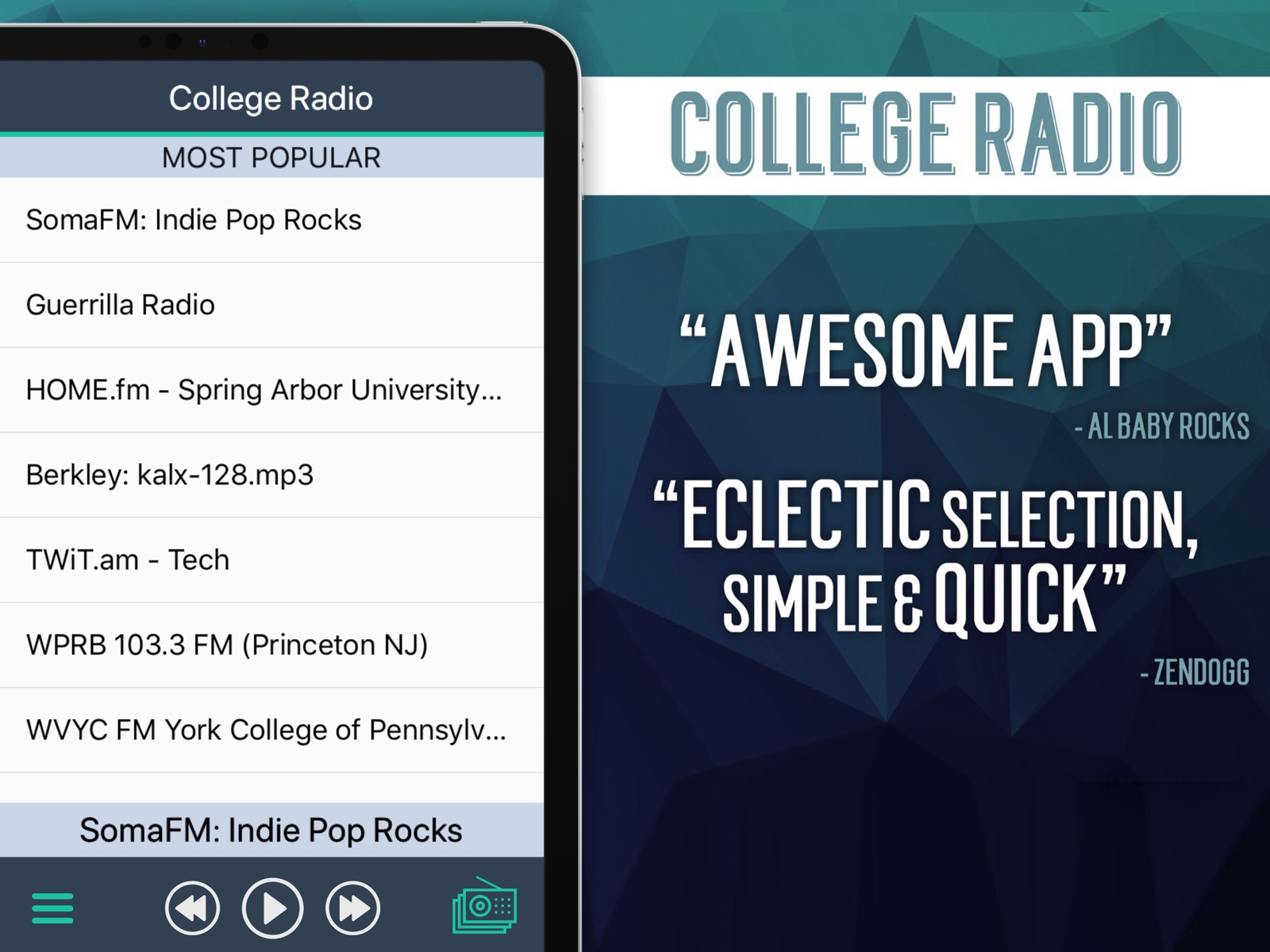 College Radio ipad screenshot 3