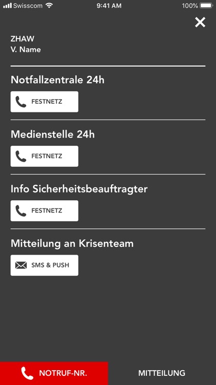 ZHAW Notfall screenshot-3