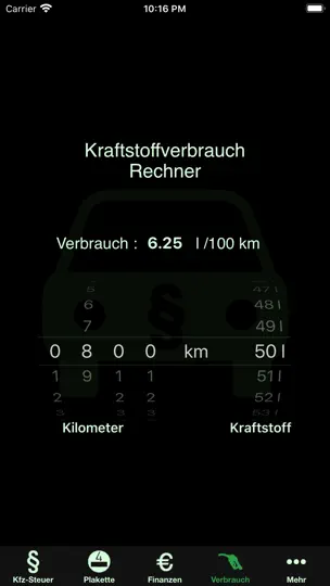 Screenshot von KfzSteuer+ auf dem iPhone 5