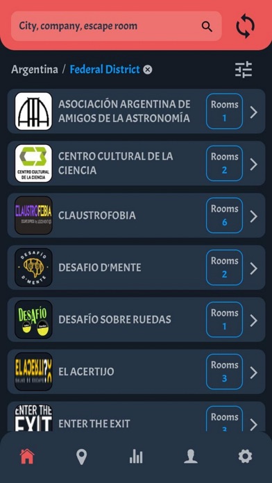 EscapeMap app screenshot