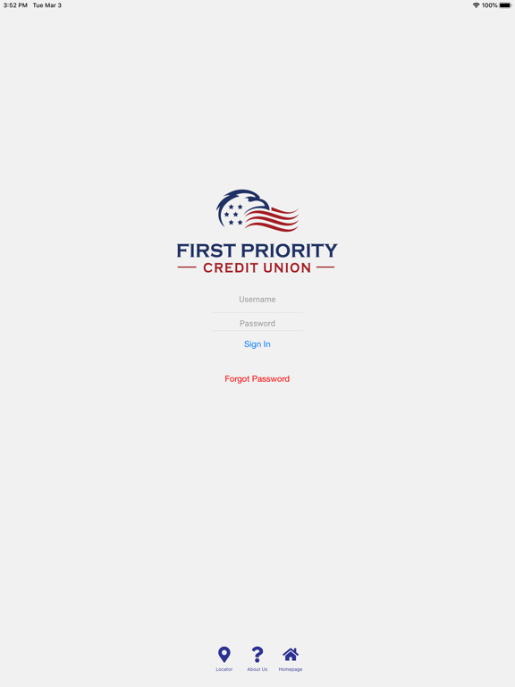 First Priority Credit Union iPad screenshot 1 - Finance app