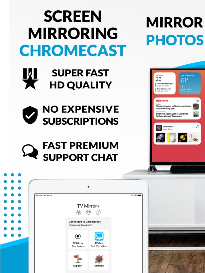 #1. Screen Mirroring + Chromecast (iOS) بواسطة: Kraus und Karnath GbR 2Kit Consulting