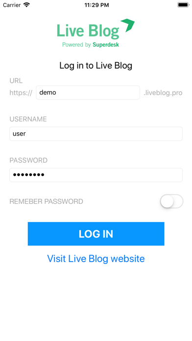Screenshot #1 pour Live Blog Reporter