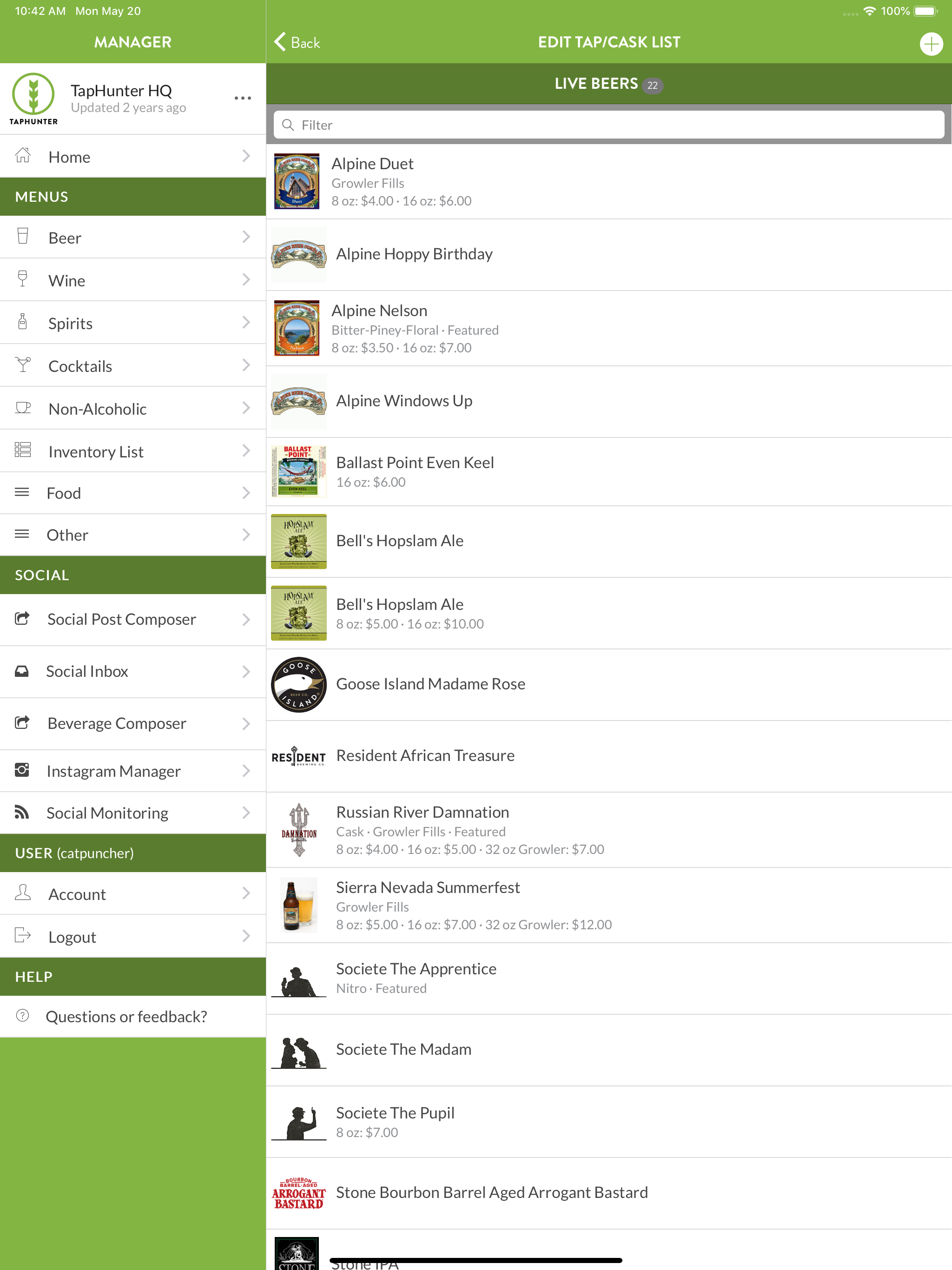 Evergreen Manager (TapHunter)