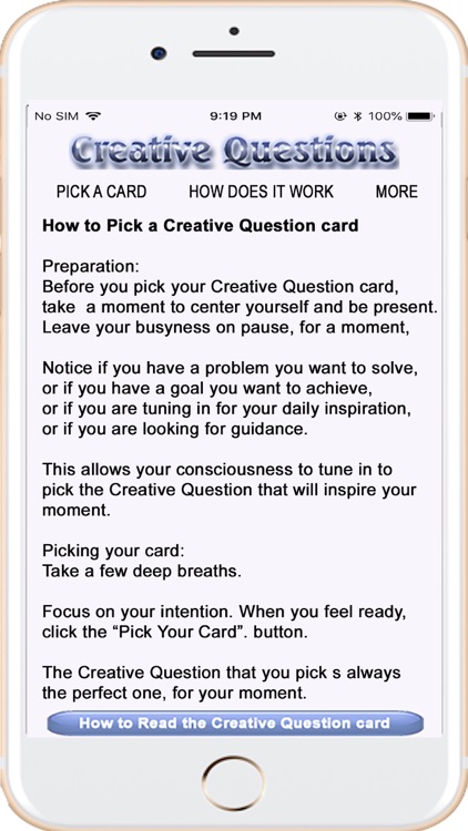 Creative Questions Mindset App