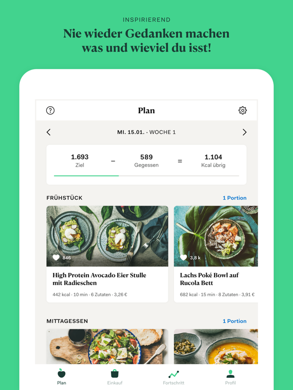 Screenshot #4 pour Upfit Ernährungsplan App