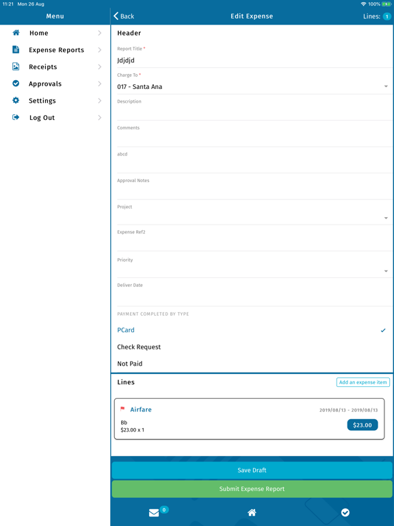 Basware iPad screenshot