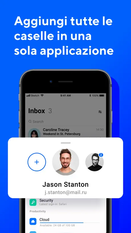 Mail: Posta, Cloud, Calendario