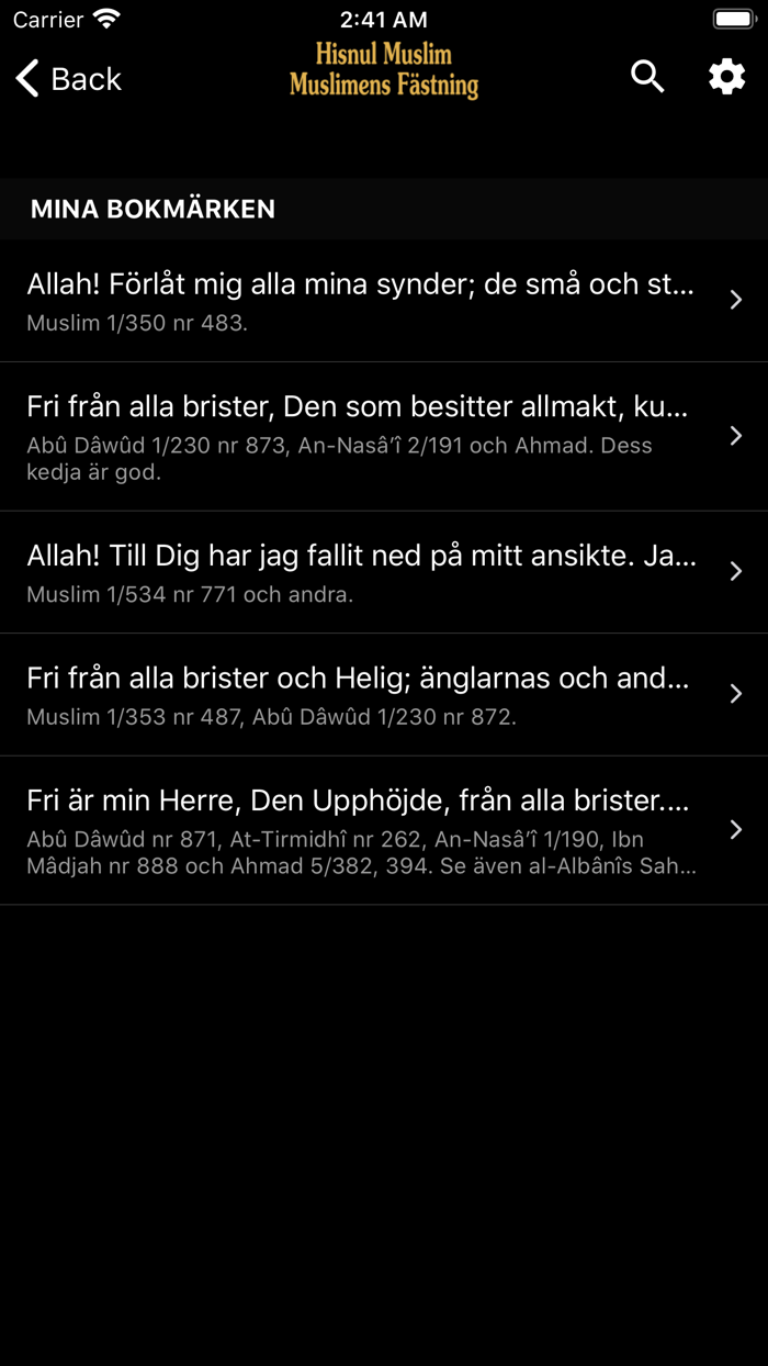 Hisnul Muslim Svenska