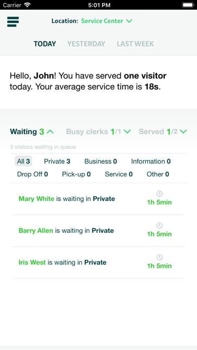 Qminder Dashboard Screenshot