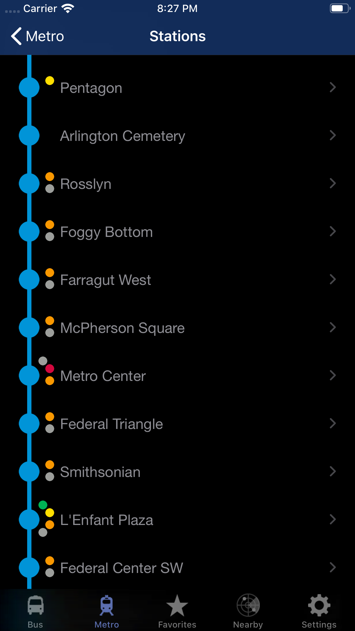 DC Metro and Bus screenshot 2