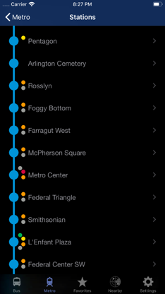 DC Metro and Bus - Tracker screenshot 2