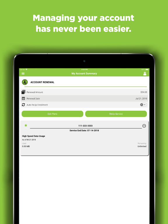 Screenshot #4 pour SIMPLE Mobile My Account