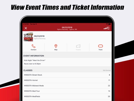 MyRacePass iPad screenshot 3 - Sports app