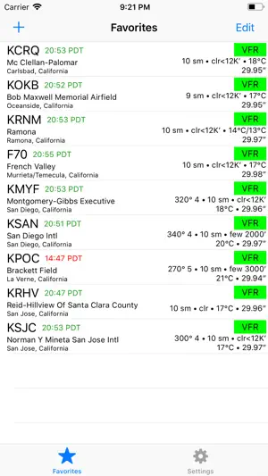 WatchMETAR screenshot 1