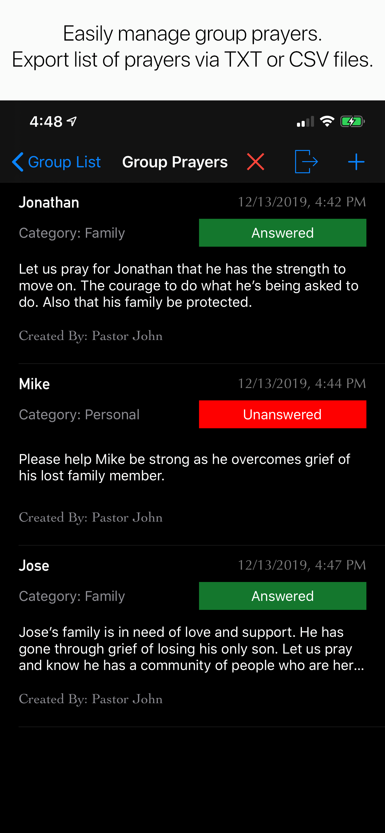 Prayer Request Notes screenshot 3