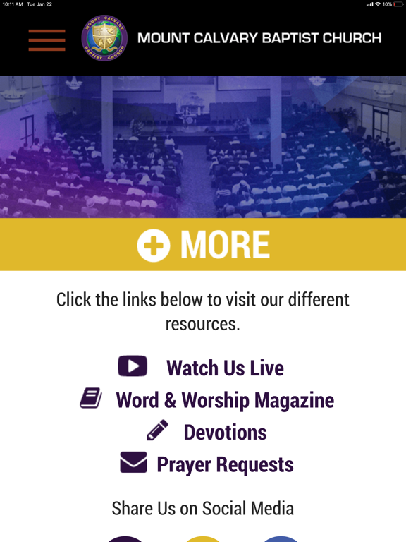 Mt Calvary iPad screenshot