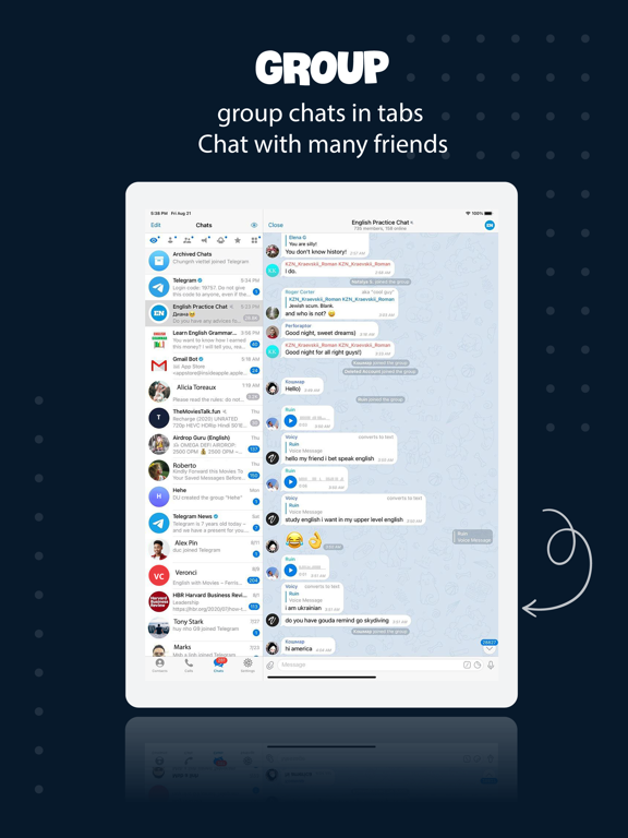 Tele Messenger Chat Secure iPad screenshot 2