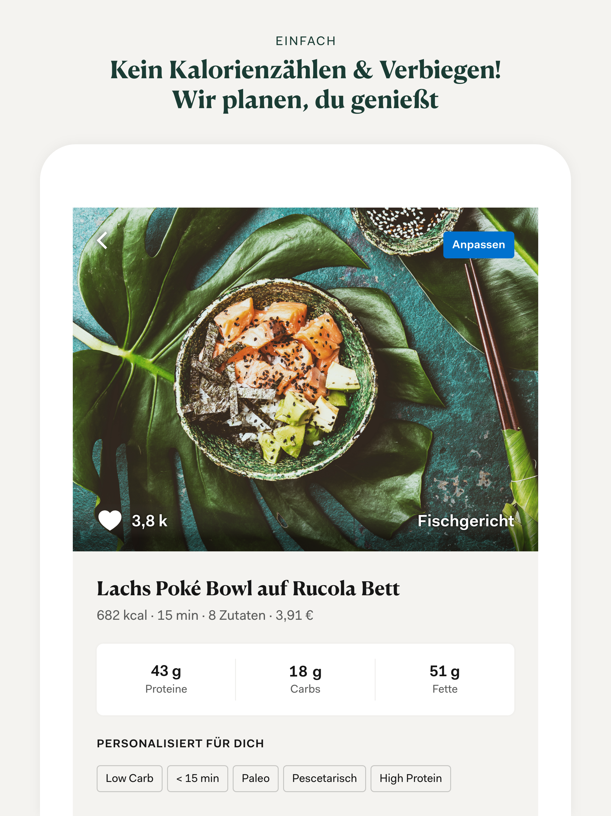 Upfit Ernährungsplan App