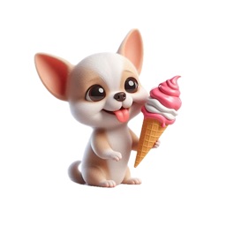 Ice Cream Chihuahau Stickers