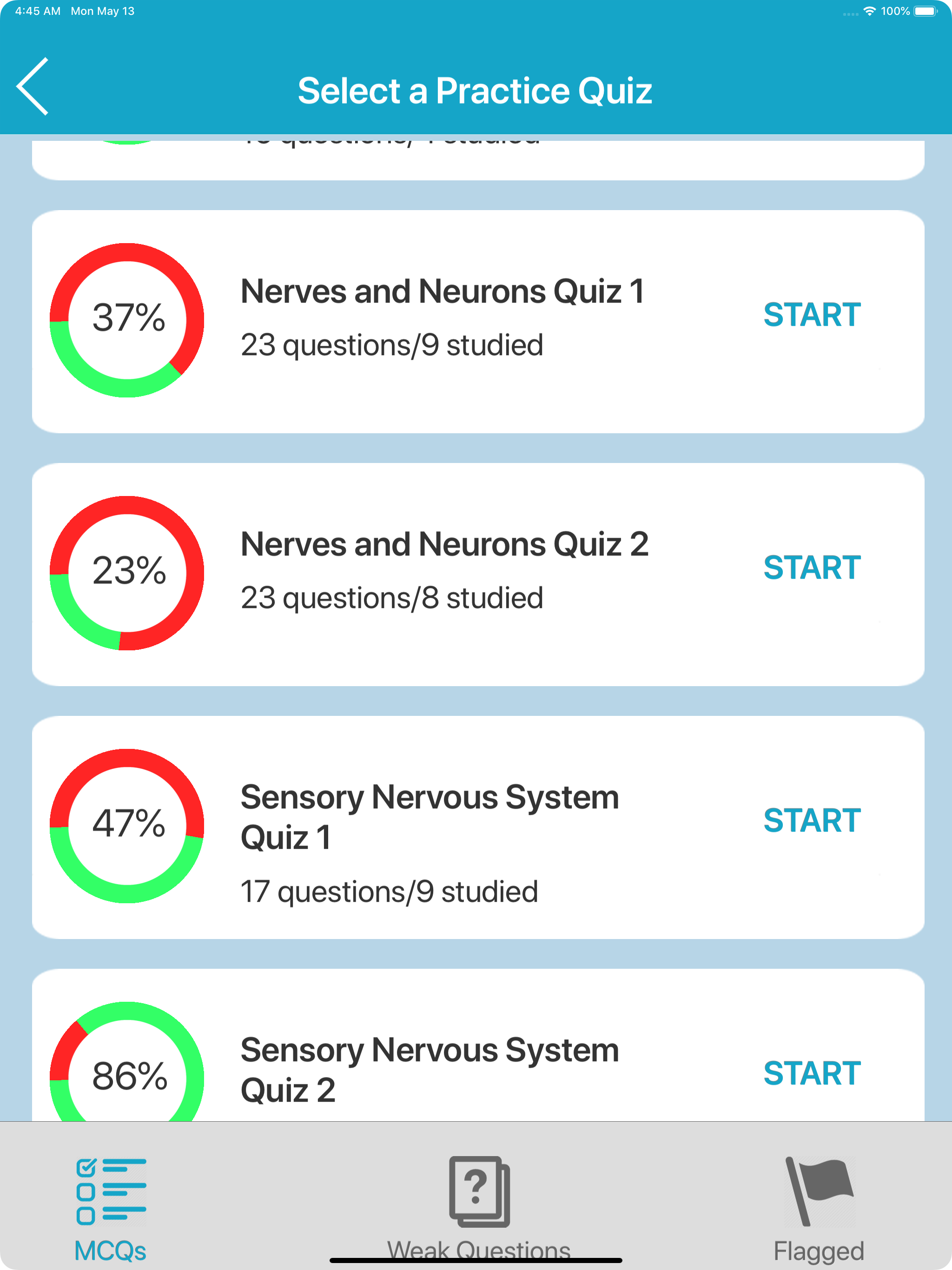 Nervous System Quizzes screenshot 11
