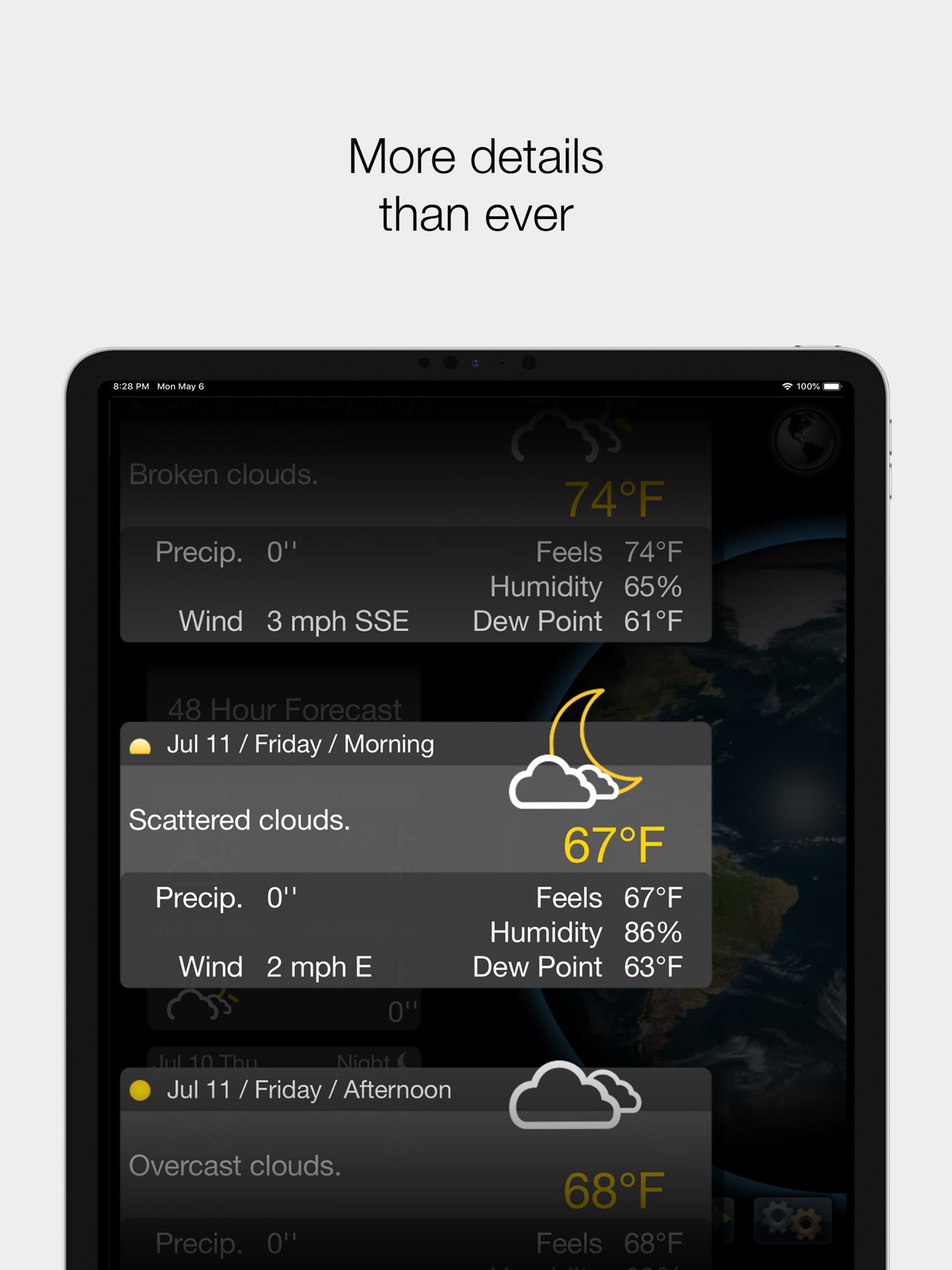 Real Weather Forecast & Rain ipad screenshot 3