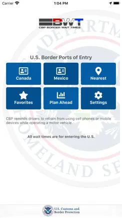 CBP Border Wait Times iPhone image 1