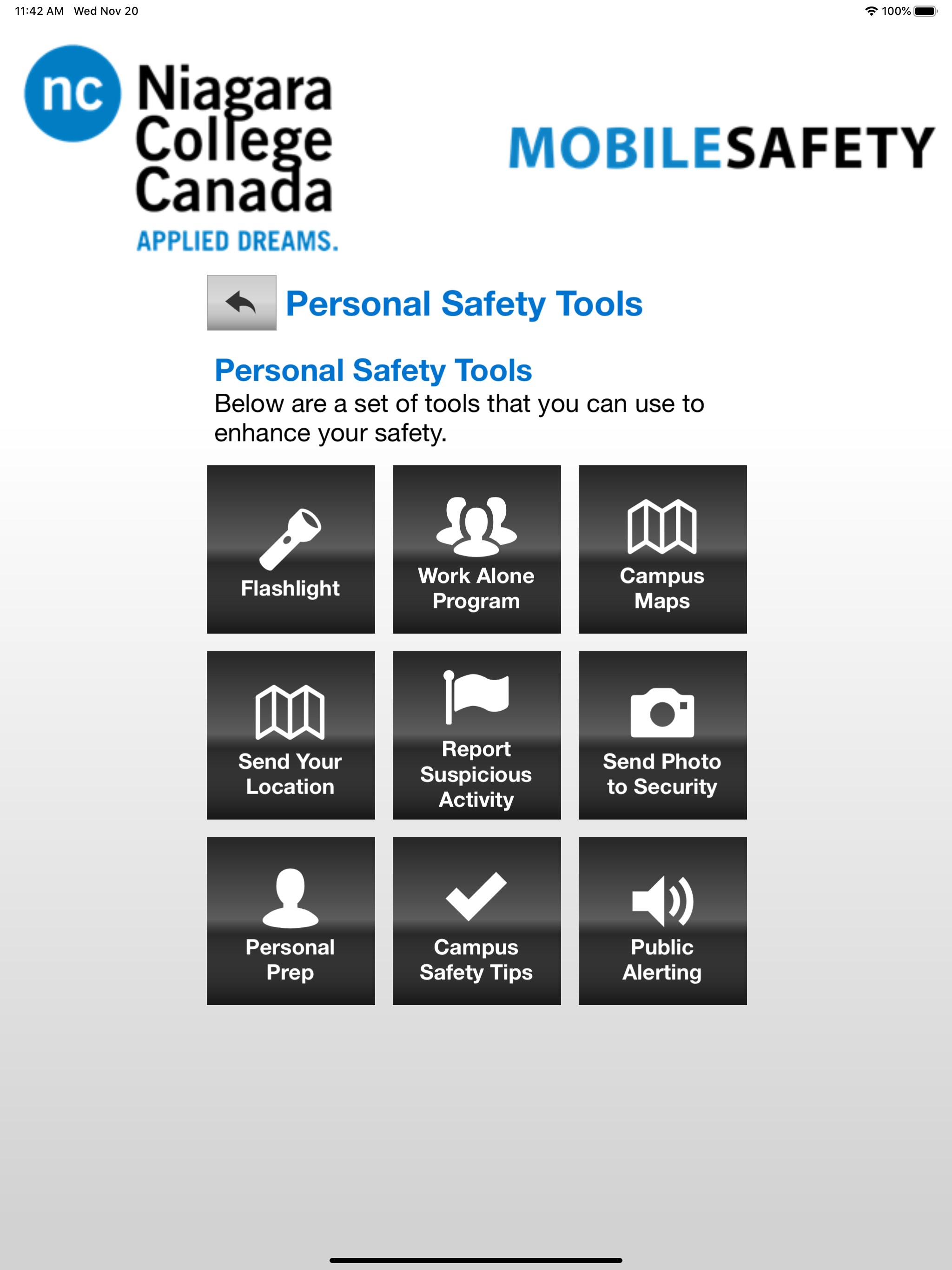 Mobile Safety Niagara College screenshot 13