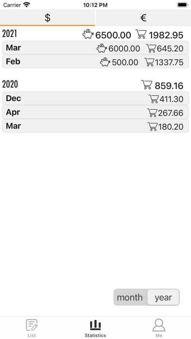 Expense,multi currency/account Screenshot