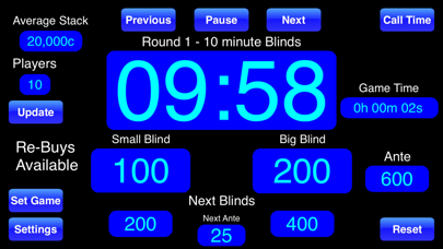 Poker Blinds Timekeeper Screenshot