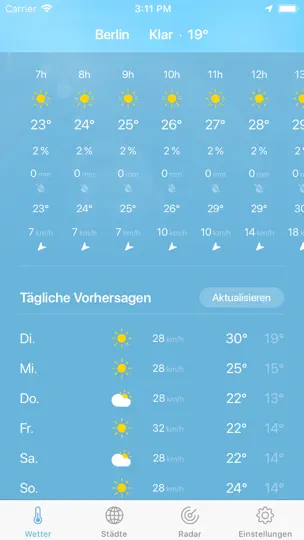 Screenshot von Wetter Pro · auf dem iPhone 4