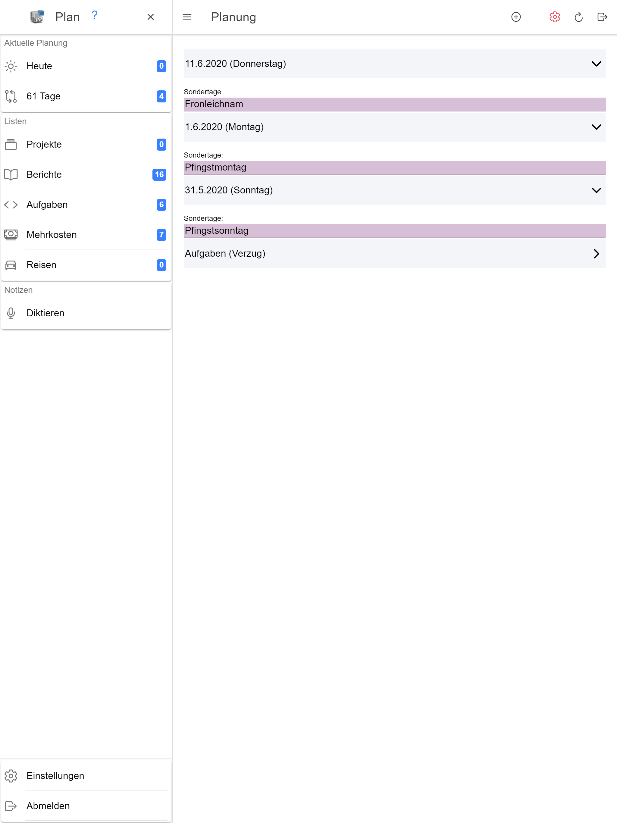 FactWork ProjektPlan screenshot 5