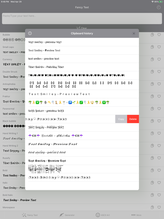 Fancy Text Symbols iPad screenshot 10 - Utilities app