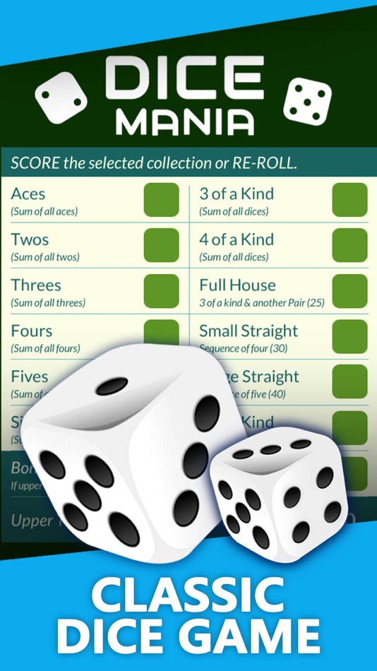 #1. Dice Mania +! (iOS) By: GameZen, Inc.