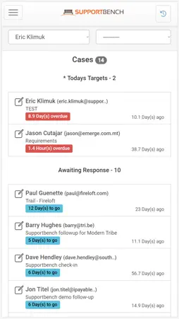 Supportbench screenshot 2