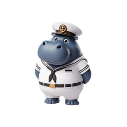 Navy Hippo Stickers